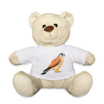 Common kestrel male - Teddy Bear - white - Front