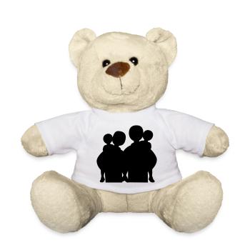 Silhouette familiale Les parents Enfants aiment ensemble - Nounours - blanc - Devant