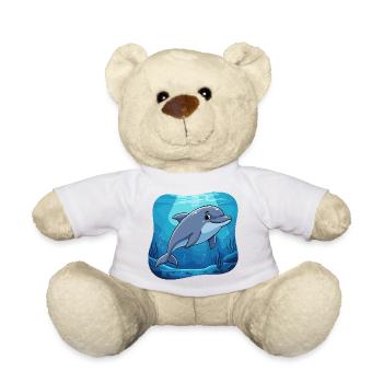 Dauphin dans la lumière de la mer - Nounours - blanc - Devant