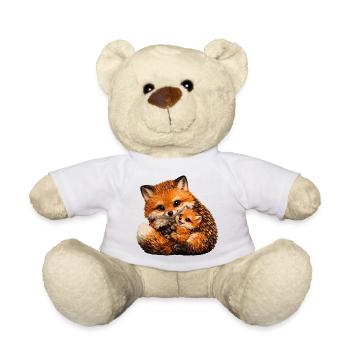 Illustration du renard et du petit câlin - Nounours - blanc - Devant