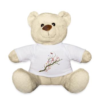 Porzellanpilze auf Flechtenast Wald Design - Teddy - Weiß - Vorne