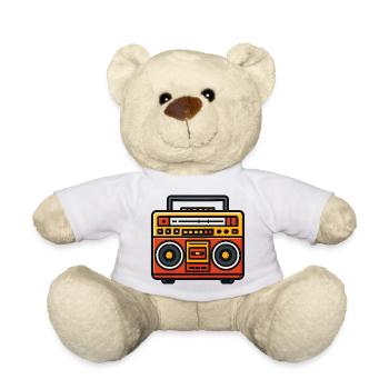 Retro-Boombox-Pop-Art - Teddy - Weiß - Vorne