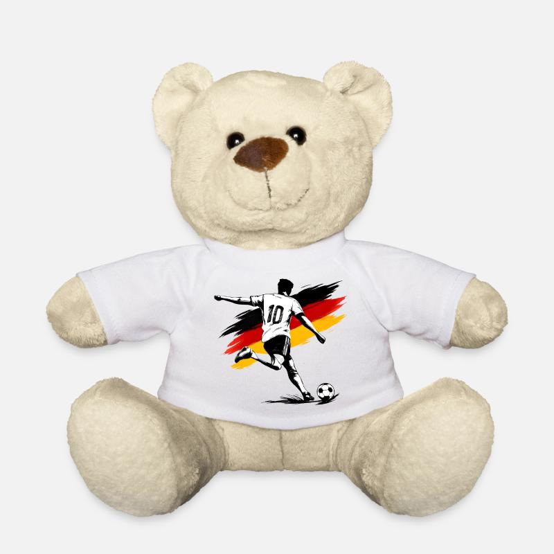 Fußballheld Flaggenstil - Teddy - Weiß
