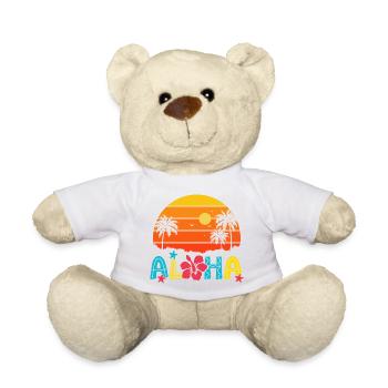 Aloha Sunset Palm Hibiscus - Teddy Bear - white - Front