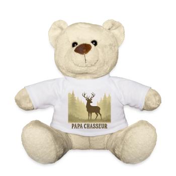 Papa Chasseur Silhouette Cerf Forest - Nounours - blanc - Devant
