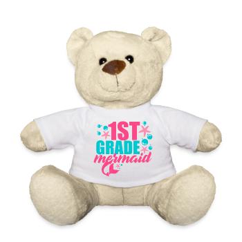 1st Grade Meerjungfrau Mermaid Schulstart - Teddy - Weiß - Vorne