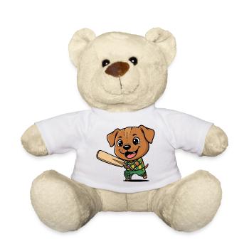 Motif de dessin animé chiot grillon drôle - Nounours - blanc - Devant