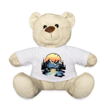 Mountains Nature - Teddy Bear - white - Front