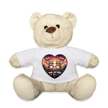 We Pride at Dawn Raccoon Pride Heart - Teddy Bear - white - Front