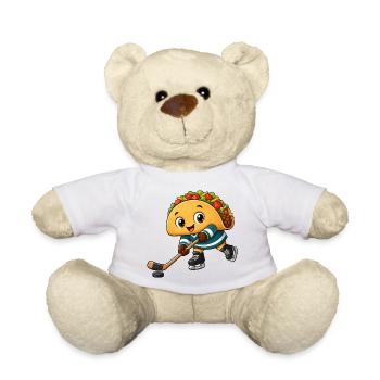 Taco Eishockeyspieler Comic fröhlich - Teddy Bear - white - Front