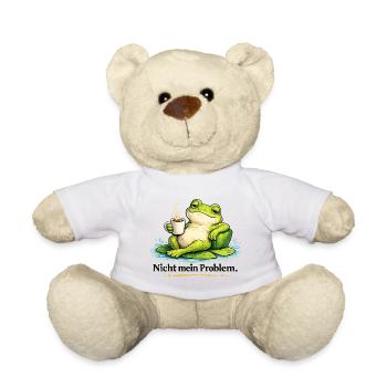 Frosch mit Kaffee – Nicht mein Problem - Teddy - Weiß - Vorne