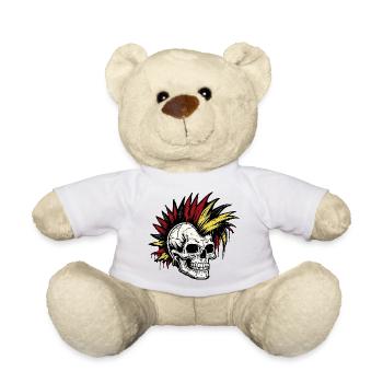 Schädel Punk Deutschland Fan schwarzrotgold - Teddy - Weiß - Vorne