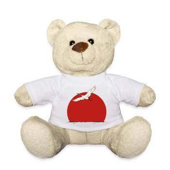 Grue sur le soleil rouge - Nounours - blanc - Devant