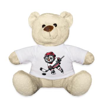 Süßer Pinguin Comic Eishockey Spieler - Teddy - Weiß - Vorne