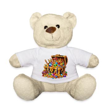 Königlicher Schatzkoffer voller Edelsteine - Teddy - Weiß - Vorne
