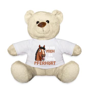 Ich Hab Mich Da Wohl Pferhört Pferd  - Teddy - Weiß - Vorne