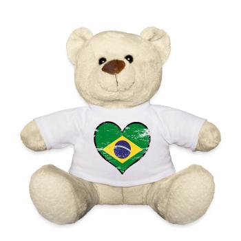 Brasilien Herzflagge used - Teddy - Weiß - Vorne