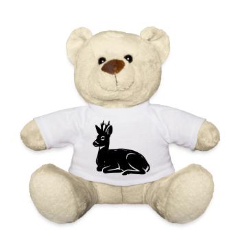Roebuck Roe Deer Lying Hunter Hunting Naturefriends - Teddy Bear - white - Front
