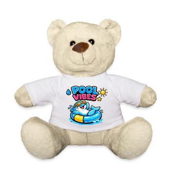 Pool Vibes: Colorful bathing animal in the swimming ring - Teddy Bear - white - Front