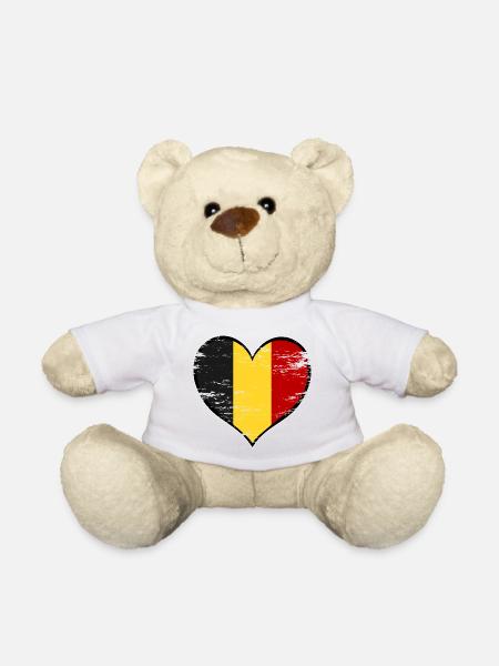 Belgien Herzflagge used - Teddy - Weiß