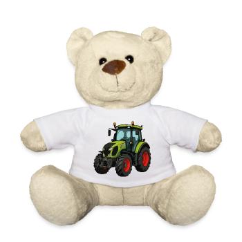Grüner Traktor Cartoon Stil - Teddy - Weiß - Vorne