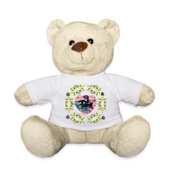 Rüde Lobo - Hund-Katze-Herz-Muster in Hochstimmung - Teddy - Weiß - Vorne