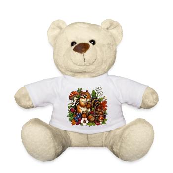 Illustration de la récolte d’automne de l’écureuil - Nounours - blanc - Devant