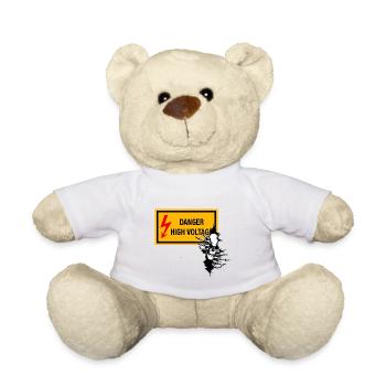 Danger Voltage Skull Graphic - Teddy Bear - white - Front