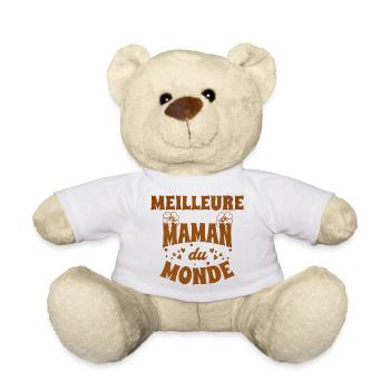 Meilleure Maman du Monde - cadeau pour mère - Nounours - blanc - Devant