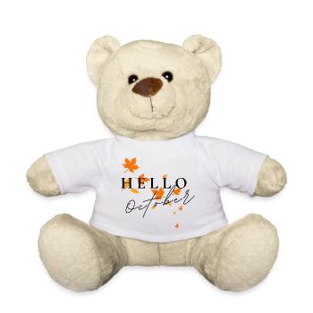 Bonjour octobre | Conception des feuilles d’automne - Nounours - blanc - Devant