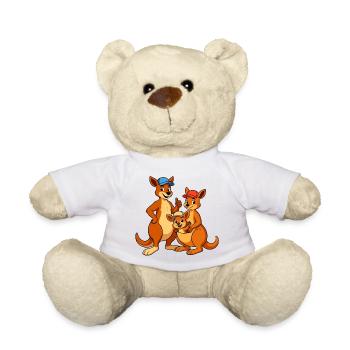Kangaroo Family Cartoon - Teddy Bear - white - Front