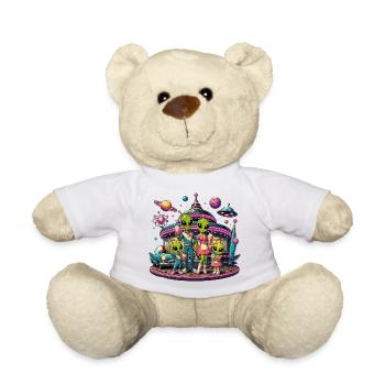 Alien Familie im Space-Diner - Teddy - Weiß - Vorne