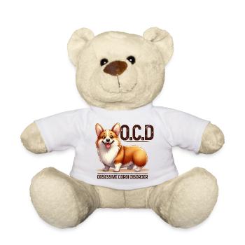 Corgi-OCD Lustige Corgi-Hundeliebhaber-Design-Merch - Teddy - Weiß - Vorne