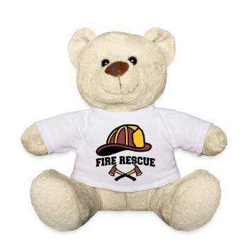 Feuerwehrhelm Wappen Logo - Teddy - Weiß - Vorne