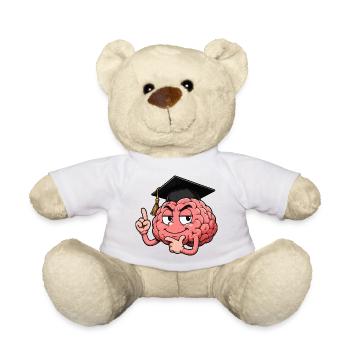 Gehirn mit Abschlusskappe - Teddy - Weiß - Vorne