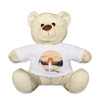 Sonnenuntergang am Bergsee Fahrrad, Fahrradfahrer - Teddy - Weiß - Vorne