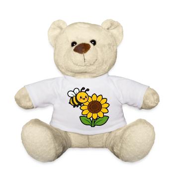 Sonnenblume Biene Cartoon - Teddy - Weiß - Vorne