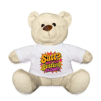 Satt? War ich gestern schon! - Teddy - Weiß - Vorne