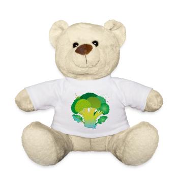 Broccoli Cartoon Vegetable Design - Teddy Bear - white - Front