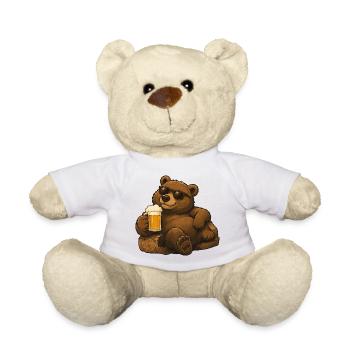 Beer bear with sunglasses - Teddy Bear - white - Front