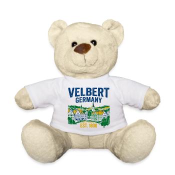 Velbert Germany Skyline Vintage Est 1800 - Teddy Bear - white - Front