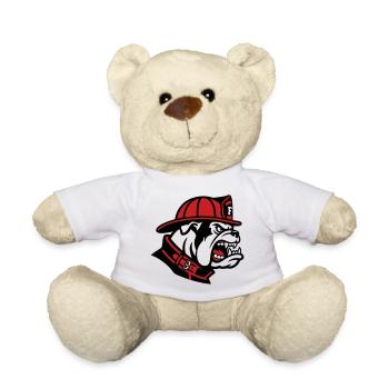 Fire Brigade Bulldog Mascot - Teddy Bear - white - Front