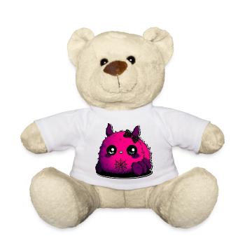 Pinkes Flauschmonster mit Netz - Teddy - Weiß - Vorne
