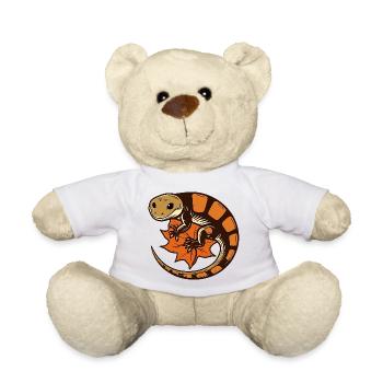 Salamander auf Herbstblatt - Teddy - Weiß - Vorne