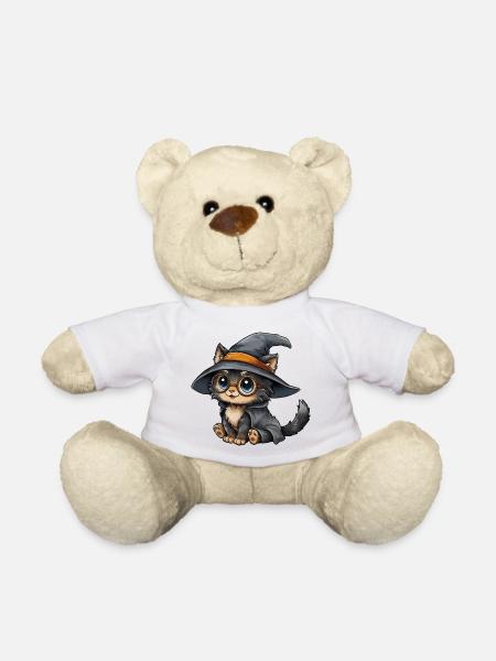Katzenzauberer mit Brille - Teddy - Weiß