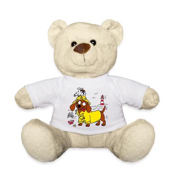 Küsten Dackel Friesennerz Moin Nordsee Möwe - Teddy - Weiß - Vorne