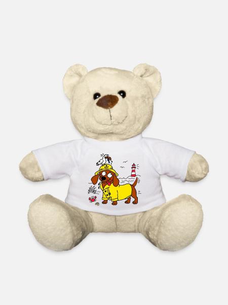 Küsten Dackel Friesennerz Moin Nordsee Möwe - Teddy - Weiß