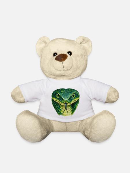 Smaragdgrüner Schlangenkopf - Teddy - Weiß