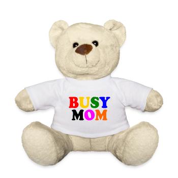 Busy mom - Teddy Bear - white - Front