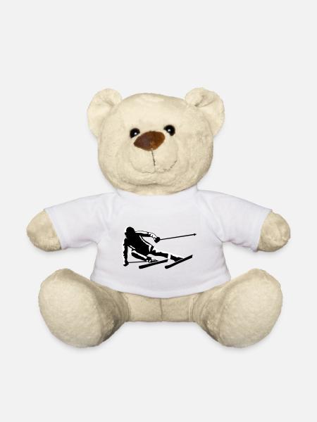 Skiing, skiing - Teddy Bear - white
